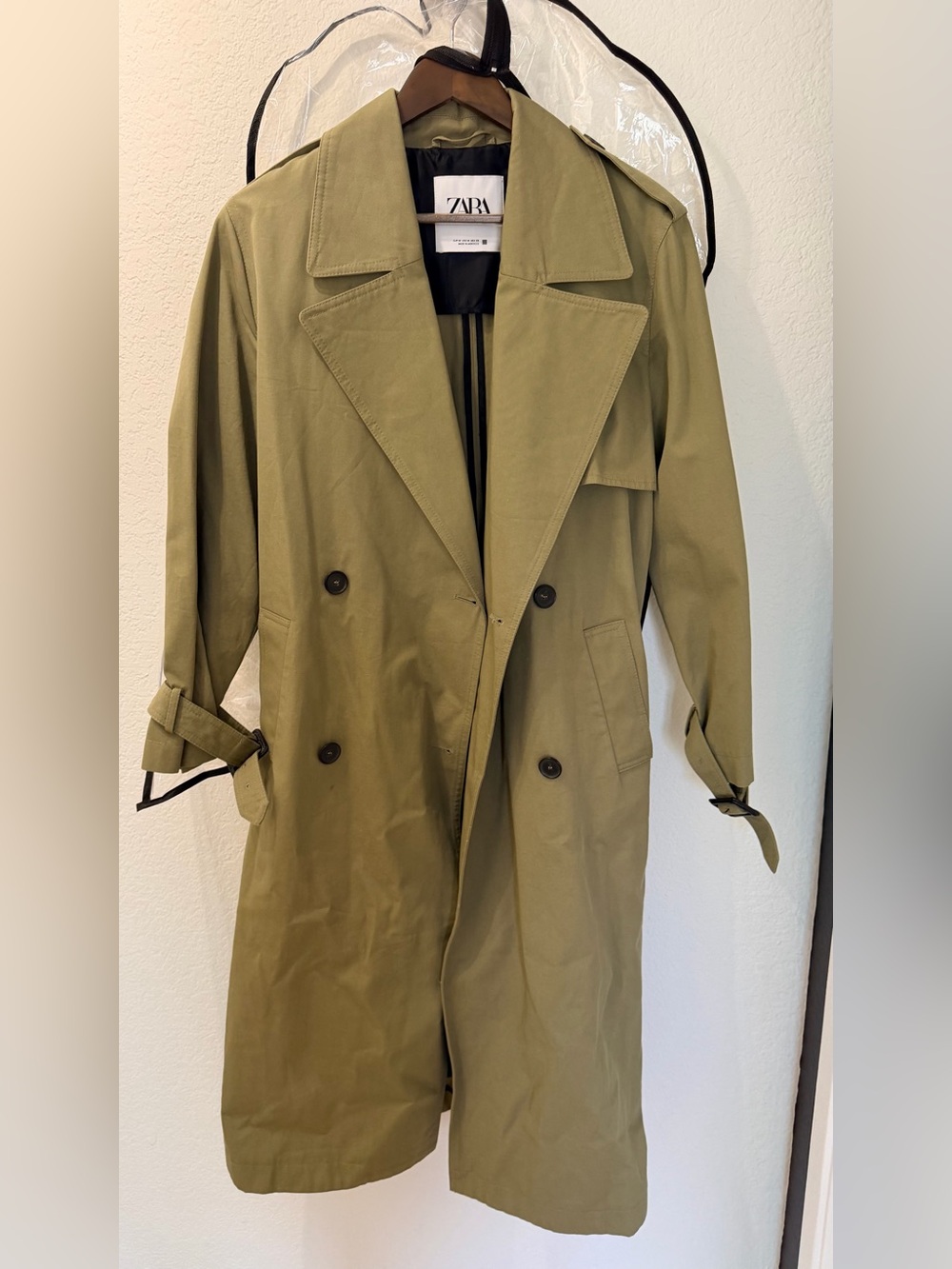 Long cotton trench coat
